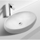 600*400*155mm Bathroom Oval Above Counter White Ceramic Wash Basin